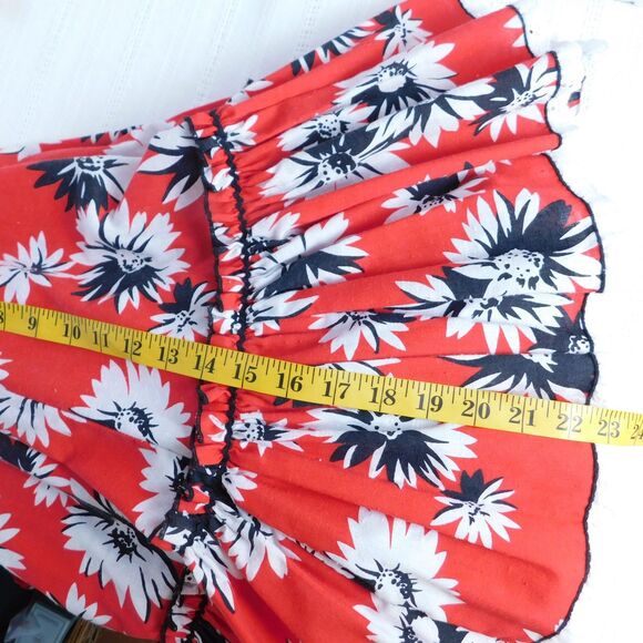 VTG Fancy Fashions Texas Square Dance 2-Pc Dress Skirt Blouse Red Black Ruffles - Picture 16 of 16